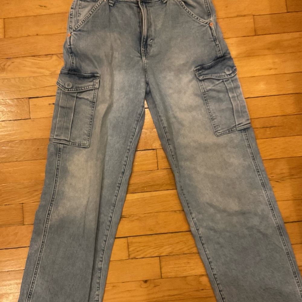 Women's Blue Cargo Jeans